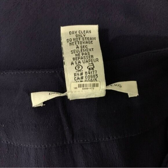 Diane Von Furstenberg Navy Boho Tassel Tie Tunic Dress Rayon Flowy Chic 4 - Picture 7 of 7